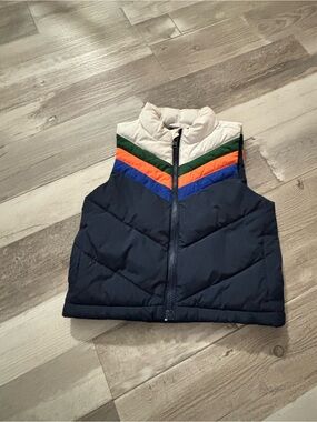 Janie and Jack White and Navy Puffer Vest